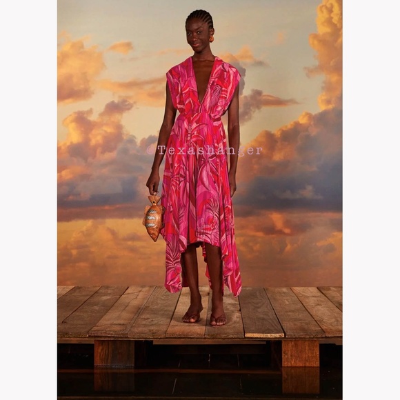 NWT Farm Rio Endless Summer V Neck Midi Dress S Small - Picture 3 of 16